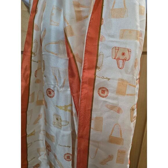Louis Quatorze Ivory Scarf With Orange Border & Printed Handbag Design old money - Picture 2 of 7
